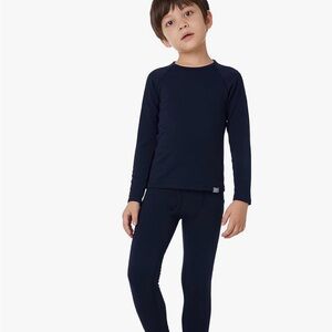 Naturwool Boy’s Navy Long Sleeve Top and Legging Merino Wool Set